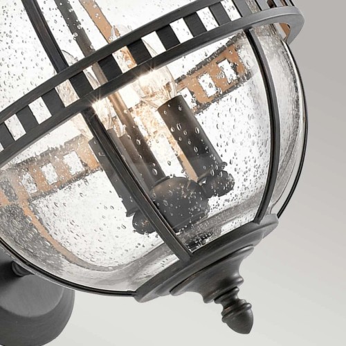 Latarnia naścienna Halleron - 3 źródła światła - Szaro-brązowy