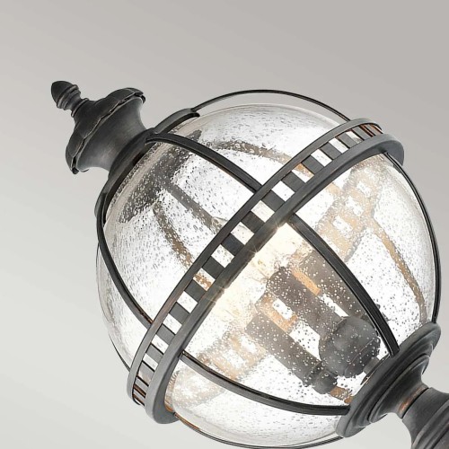 Latarnia cokołowa Halleron - 3 źródła światła - Szaro-brązowy