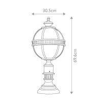 Latarnia cokołowa Halleron - 3 źródła światła - Szaro-brązowy