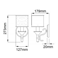 Kinkiet Lacey - 1 źródło światła - Antyczny pewter