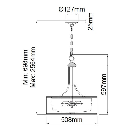Duża lampa wisząca Lacey - 4 źródła światła - Brązowy