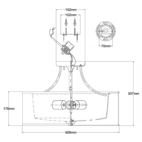 Półplafon Lacey - 4 źródła światła - Antyczny pewter