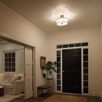 Mały półplafon Lacey - 3 źródła światła - Brązowy