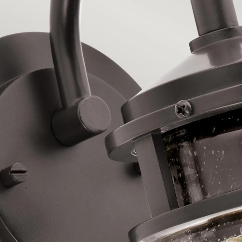 Mała latarnia naścienna Lyndon - 1 źródło światła - Architektoniczny brąz