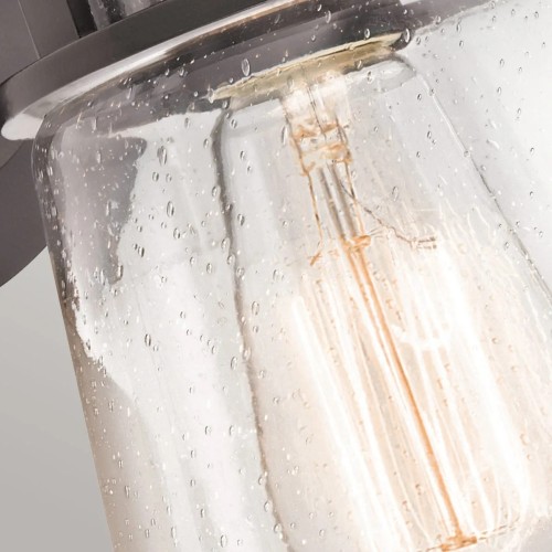 Mała latarnia naścienna Lyndon - 1 źródło światła - Architektoniczny brąz