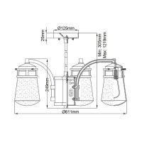 Żyrandol Lyndon - 5 źródeł światła - Architektoniczny brąz