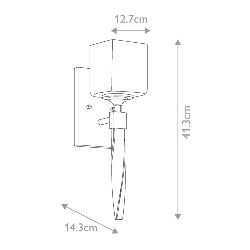 Kinkiet Marette - 1 źródło światła - Czarny, nikiel
