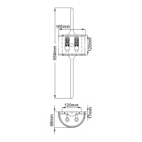 Mały kinkiet Mona - 2 źródła światła - Polerowany mosiądz