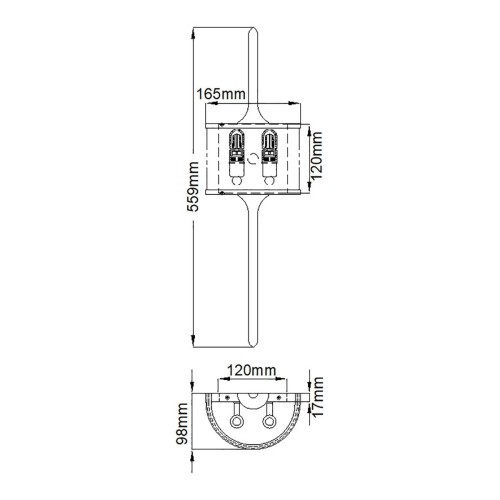 Mały kinkiet Mona - 2 źródła światła - Polerowany chrom