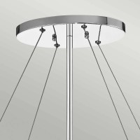 Lampa wyspowa Piper - 6 źródeł światła - Polerowany chrom