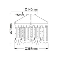 Półplafon Piper - 3 źródła światła - Polerowany chrom