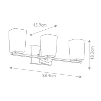 Kinkiet Roehm - 3 źródła światła - Polerowany chrom