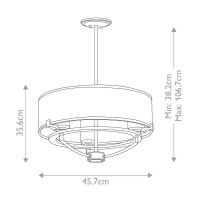 Żyrandol Saldana - 3 źródła światła - Pewter