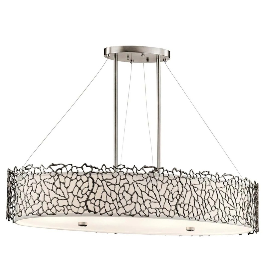 Lampa wyspowa Silver Coral - 4 źródła światła - Pewter