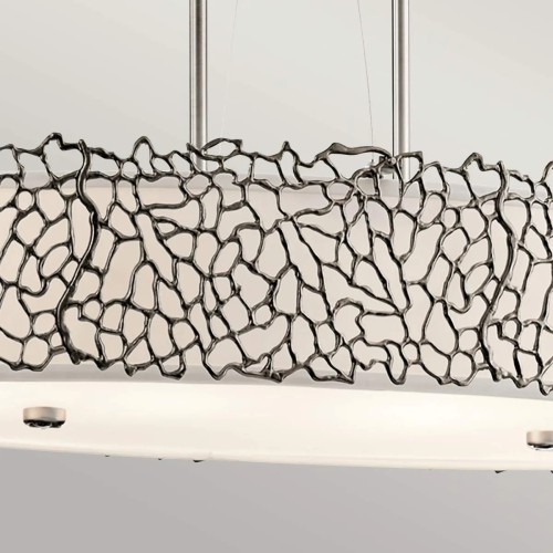 Lampa wyspowa Silver Coral - 4 źródła światła - Pewter