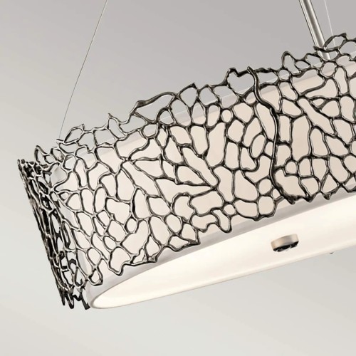 Lampa wyspowa Silver Coral - 4 źródła światła - Pewter