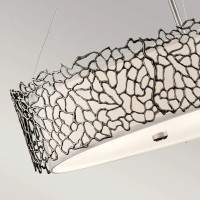 Lampa wyspowa Silver Coral - 4 źródła światła - Pewter