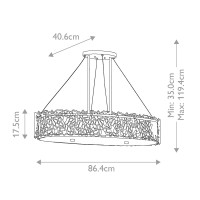 Lampa wyspowa Silver Coral - 4 źródła światła - Pewter