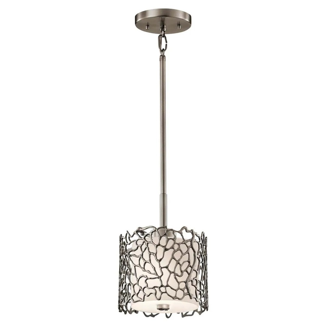 Mała lampa wisząca Silver Coral - 1 źródło światła - Pewter