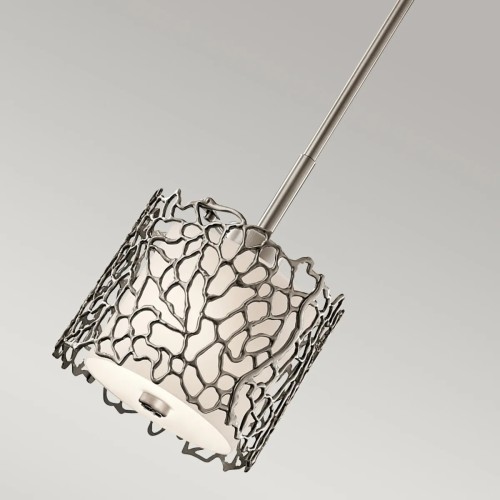 Mała lampa wisząca Silver Coral - 1 źródło światła - Pewter