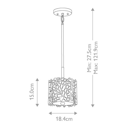 Mała lampa wisząca Silver Coral - 1 źródło światła - Pewter