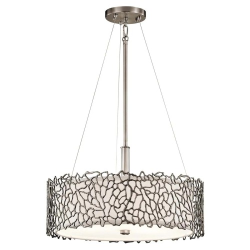 Lampa wisząca Silver Coral - 3 źródła światła - Pewter