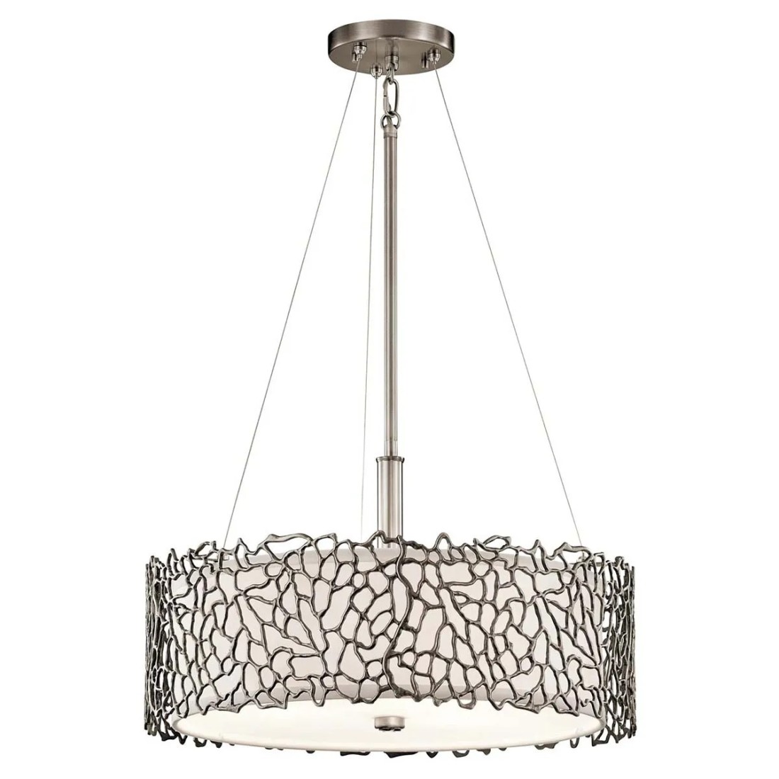 Lampa wisząca Silver Coral - 3 źródła światła - Pewter