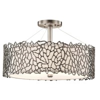 Lampa wisząca Silver Coral - 3 źródła światła - Pewter