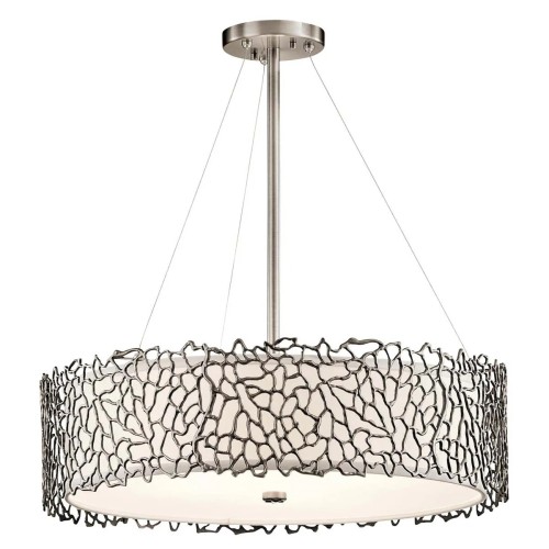 Lampa wisząca Silver Coral - 4 źródła światła - Pewter