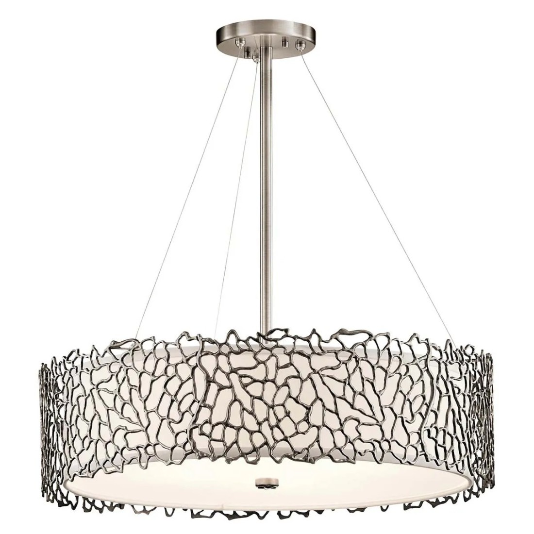 Lampa wisząca Silver Coral - 4 źródła światła - Pewter