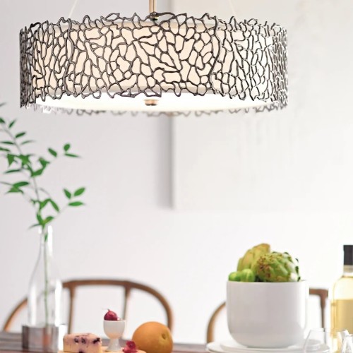Lampa wisząca Silver Coral - 4 źródła światła - Pewter