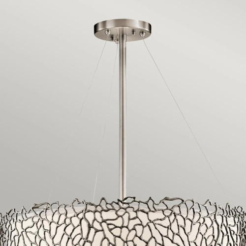 Lampa wisząca Silver Coral - 4 źródła światła - Pewter