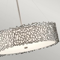 Lampa wisząca Silver Coral - 4 źródła światła - Pewter