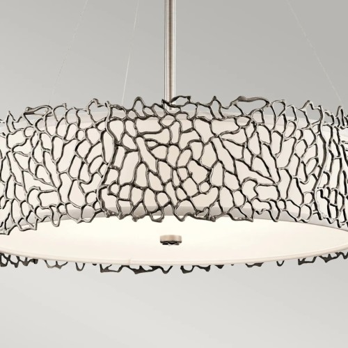 Lampa wisząca Silver Coral - 4 źródła światła - Pewter
