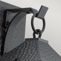 Średnia latarnia naścienna Springfield - 1 źródło światła - Postarzana czerń