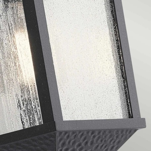 Mała latarnia naścienna Springfield - 1 źródło światła - Postarzana czerń