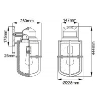 Duża latarnia naścienna Suri - 1 źródło światła - Teksturowana czerń