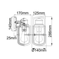 Mała latarnia naścienna Suri - 1 źródło światła - Teksturowana czerń