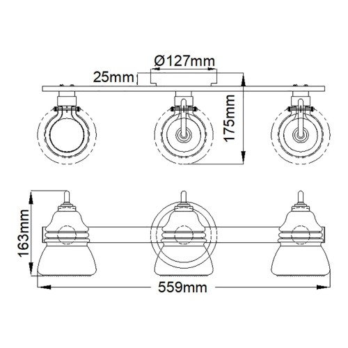 Kinkiet Talland - 3 źródła światła - Polerowany chrom