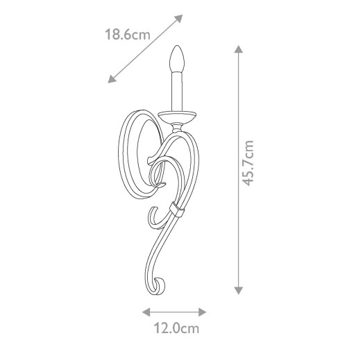 Kinkiet Taulbee - 1 źródło światła - Postarzany cynk