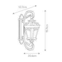 Duża latarnia naścienna Tournai - 4 źródła światła - Szaro-brązowy