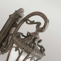 Duża latarnia naścienna Tournai - 2 źródła światła - Szaro-brązowy