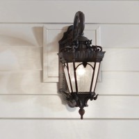 Duża latarnia naścienna Tournai - 2 źródła światła - Szaro-brązowy