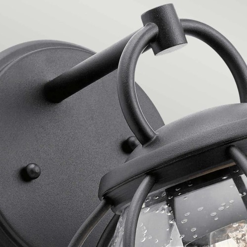 Latarnia naścienna Vandalia - 1 źródło światła - Teksturowana czerń