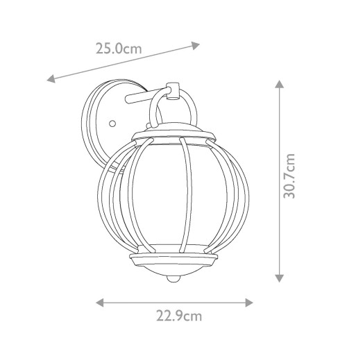 Latarnia naścienna Vandalia - 1 źródło światła - Teksturowana czerń