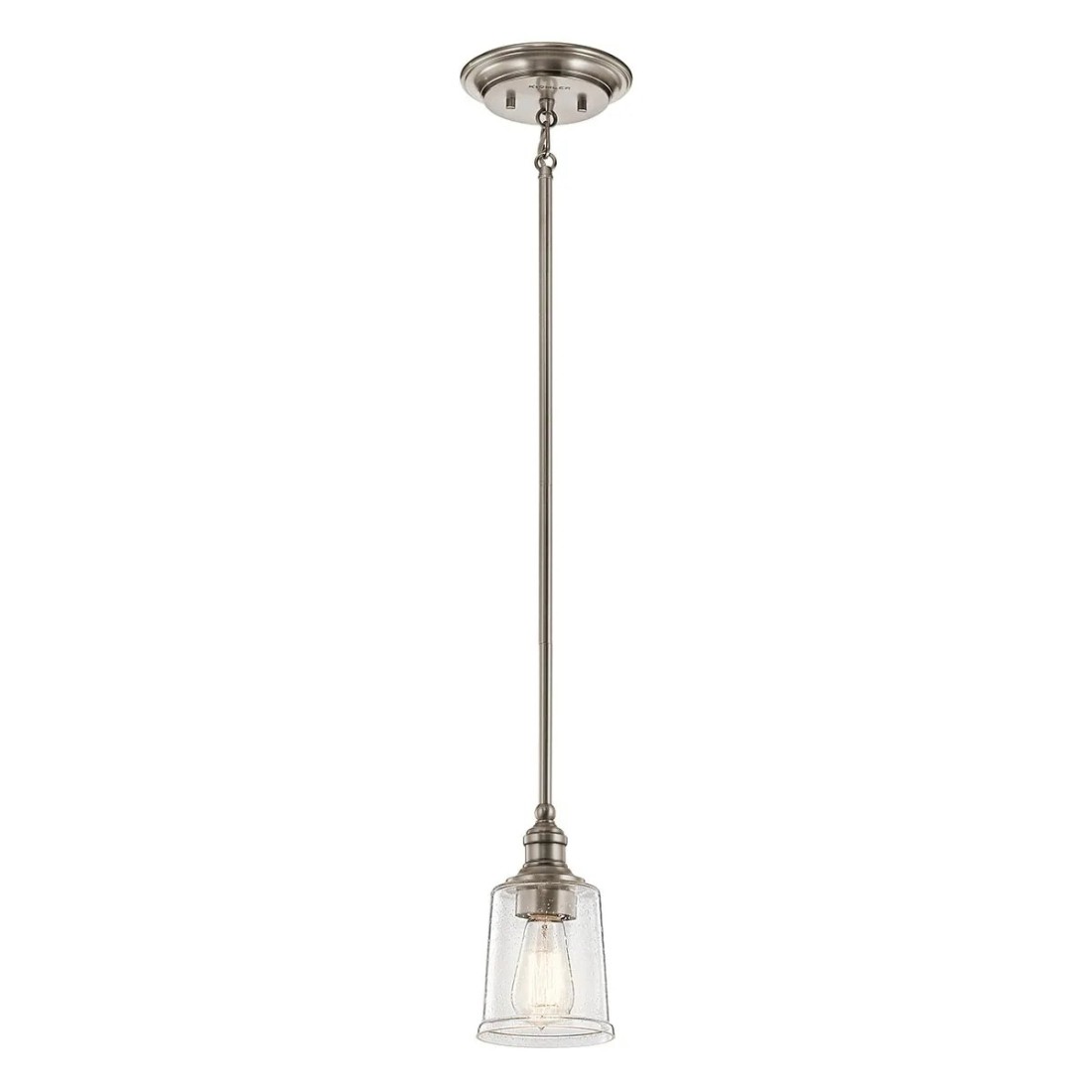 Mała lampa wisząca Waverly - 1 źródło światła - Pewter