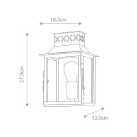 Latarnia naścienna Lambeth Palace - 1 źródło światła - Postarzany mosiądz