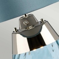 Mała lampa stołowa Lena - 2 źródła światła - Niebieski - Niebieski abażur