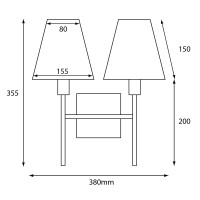 Kinkiet Lucerne - 2 źródła światła - Szczotkowany nikiel