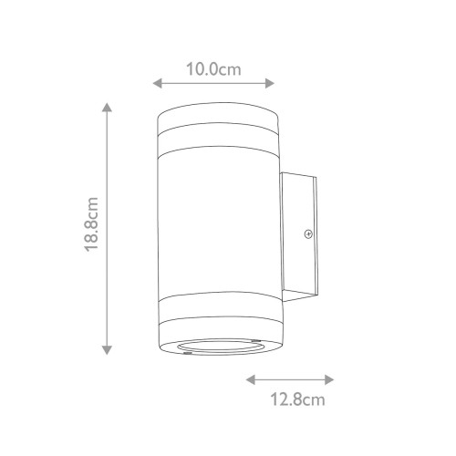 Latarnia naścienna Magnus - 2 źródła światła - Grafitowy